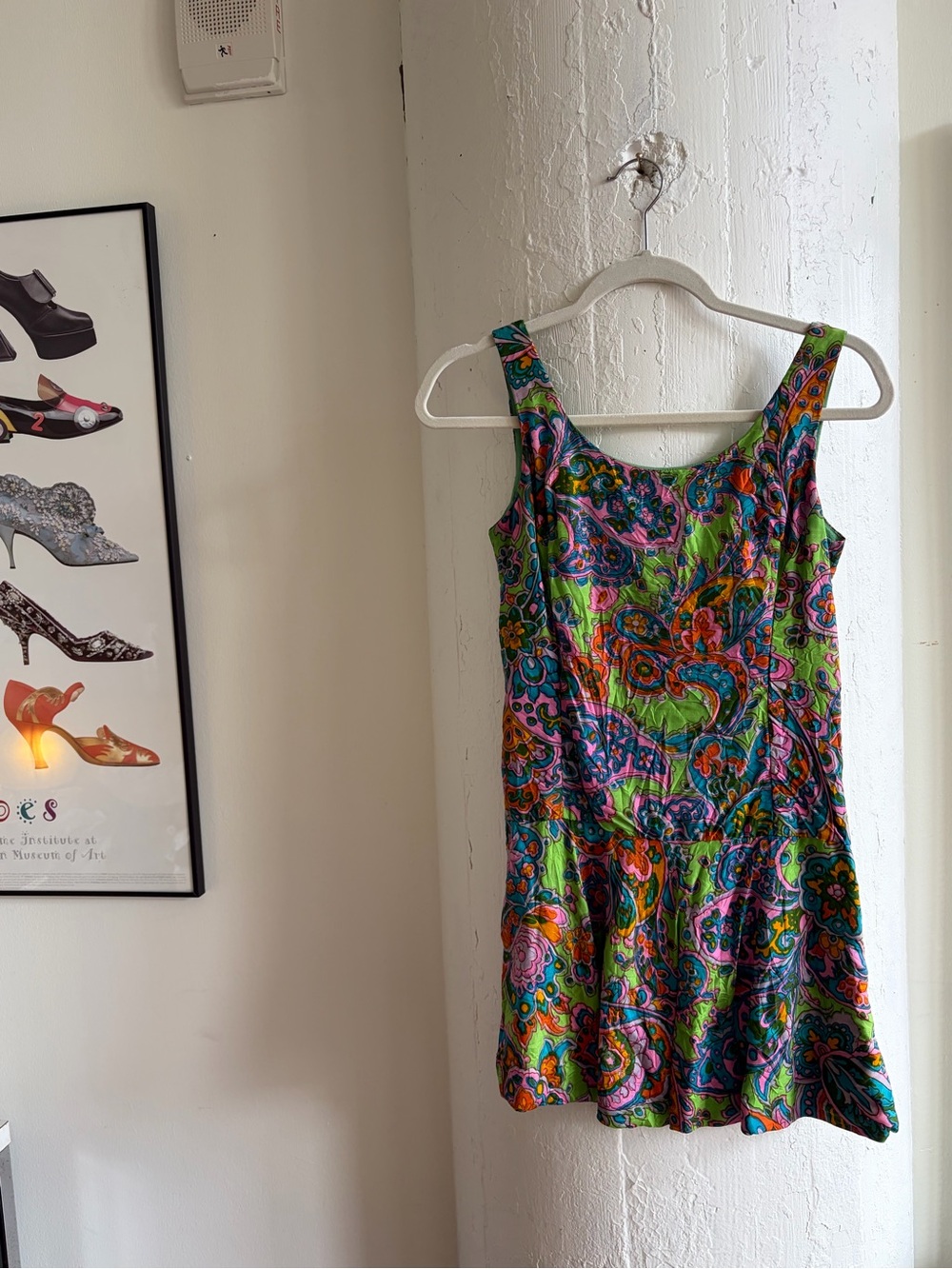 Authentic Vintage 1960s Psychedelic Paisley Mod Mini Dress